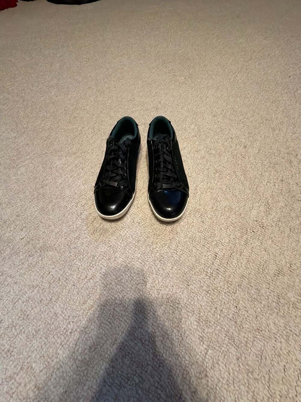 Ted Baker Black Patent Leather Low Top Sneakers